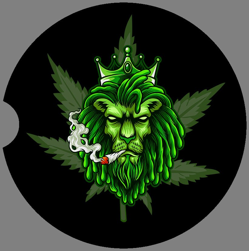 Cool Cannabis Art Sandstone Car Coasters - 1 Pair - 8 Designs to chose from - Schoppix Gifts