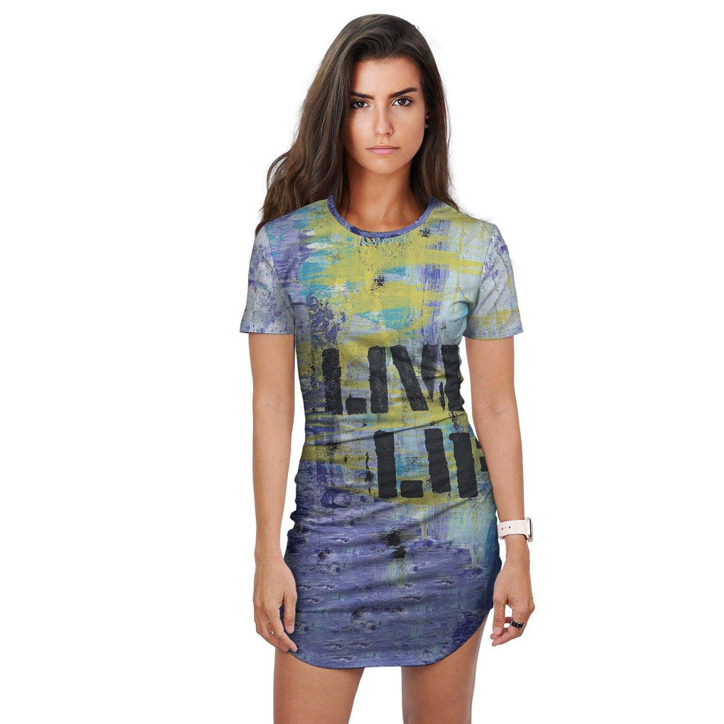 Live Life Graffiti T-Shirt Dress - Schoppix Gifts