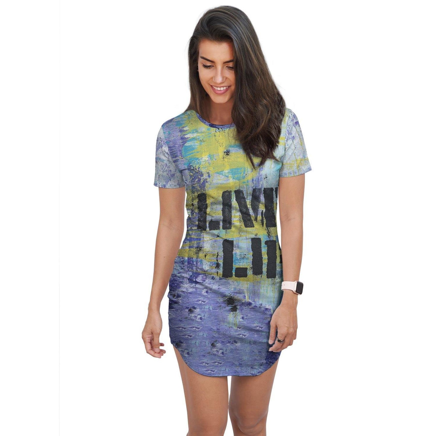 Live Life Graffiti T-Shirt Dress - Schoppix Gifts