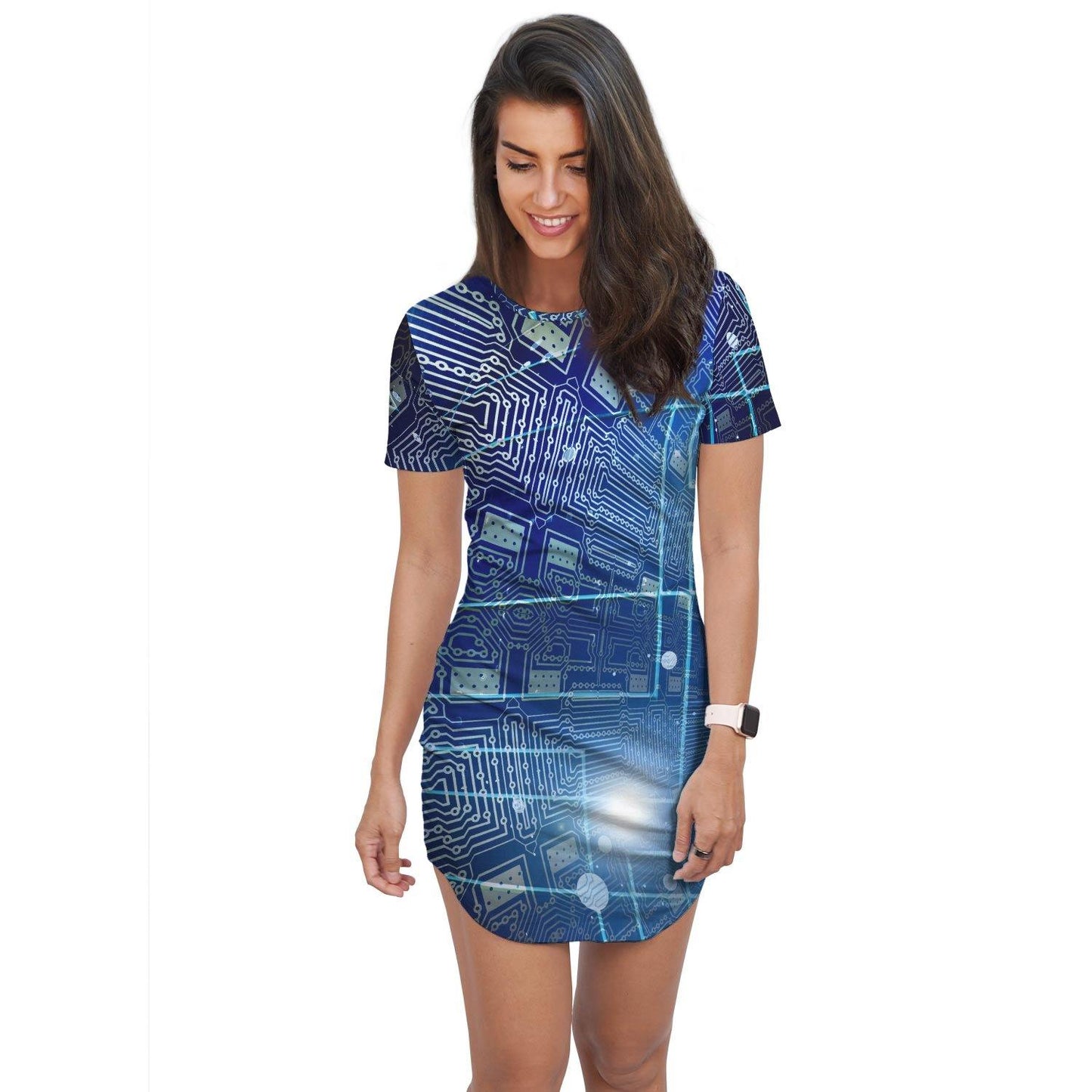 Light Grid T-Shirt Dress - Schoppix Gifts