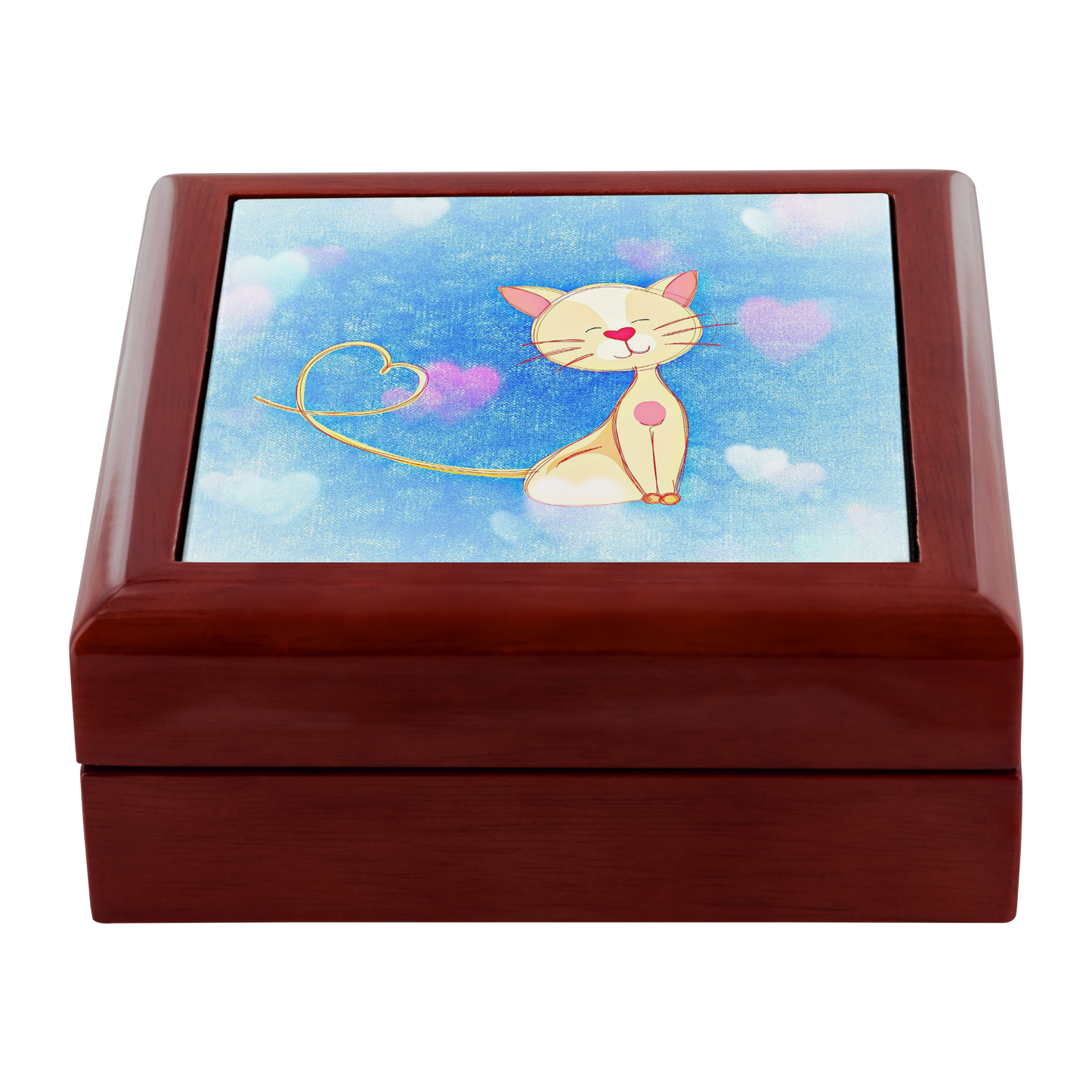 Cute Cat Illustration Jewelry Box - Schoppix Gifts