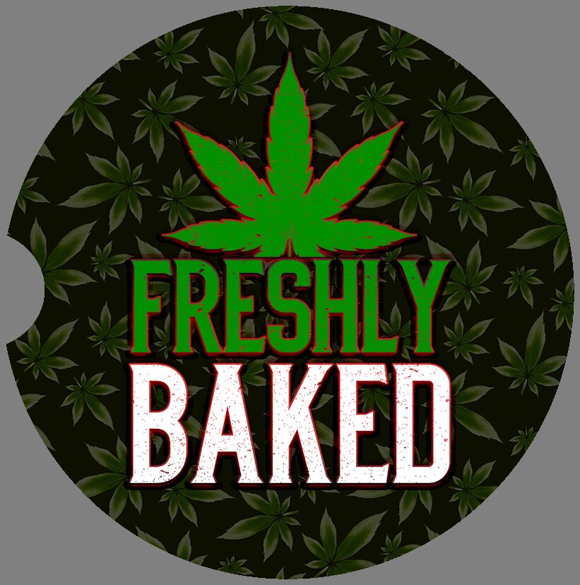 Cool Cannabis Art Sandstone Car Coasters - 1 Pair - 8 Designs to chose from - Schoppix Gifts