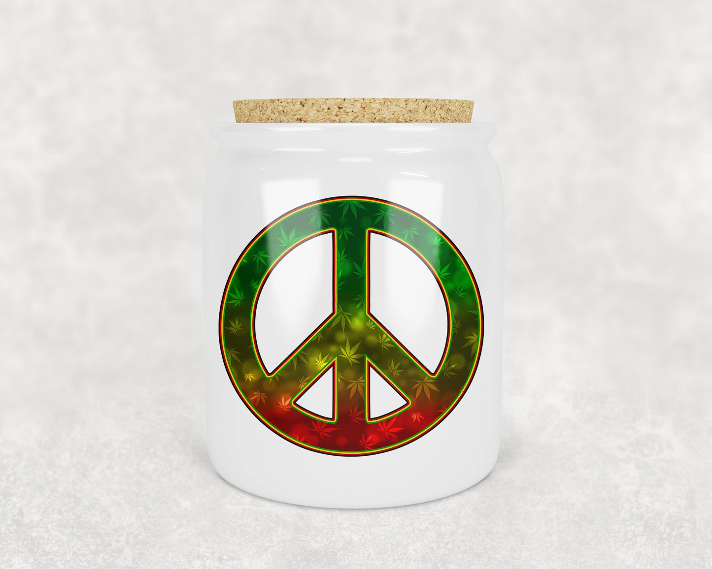 Marijuana Peace Symbol Stash Jar - Schoppix Gifts