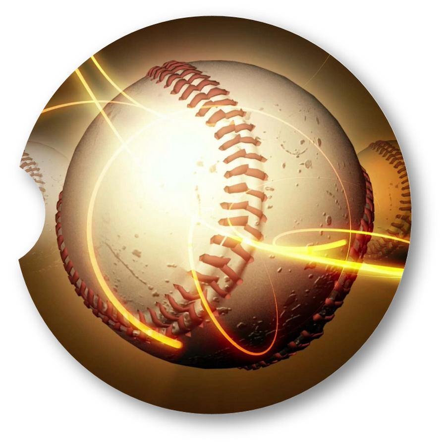 Fractal Baseball Steel Tumbler with Free Matching Sandstone Car Coasters - Schoppix Gifts