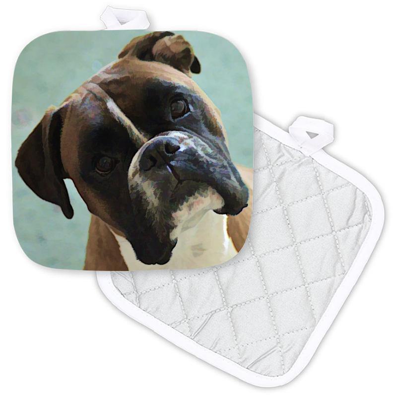 Oil Paint Style Boxer Portrait Potholder - Schoppix Gifts
