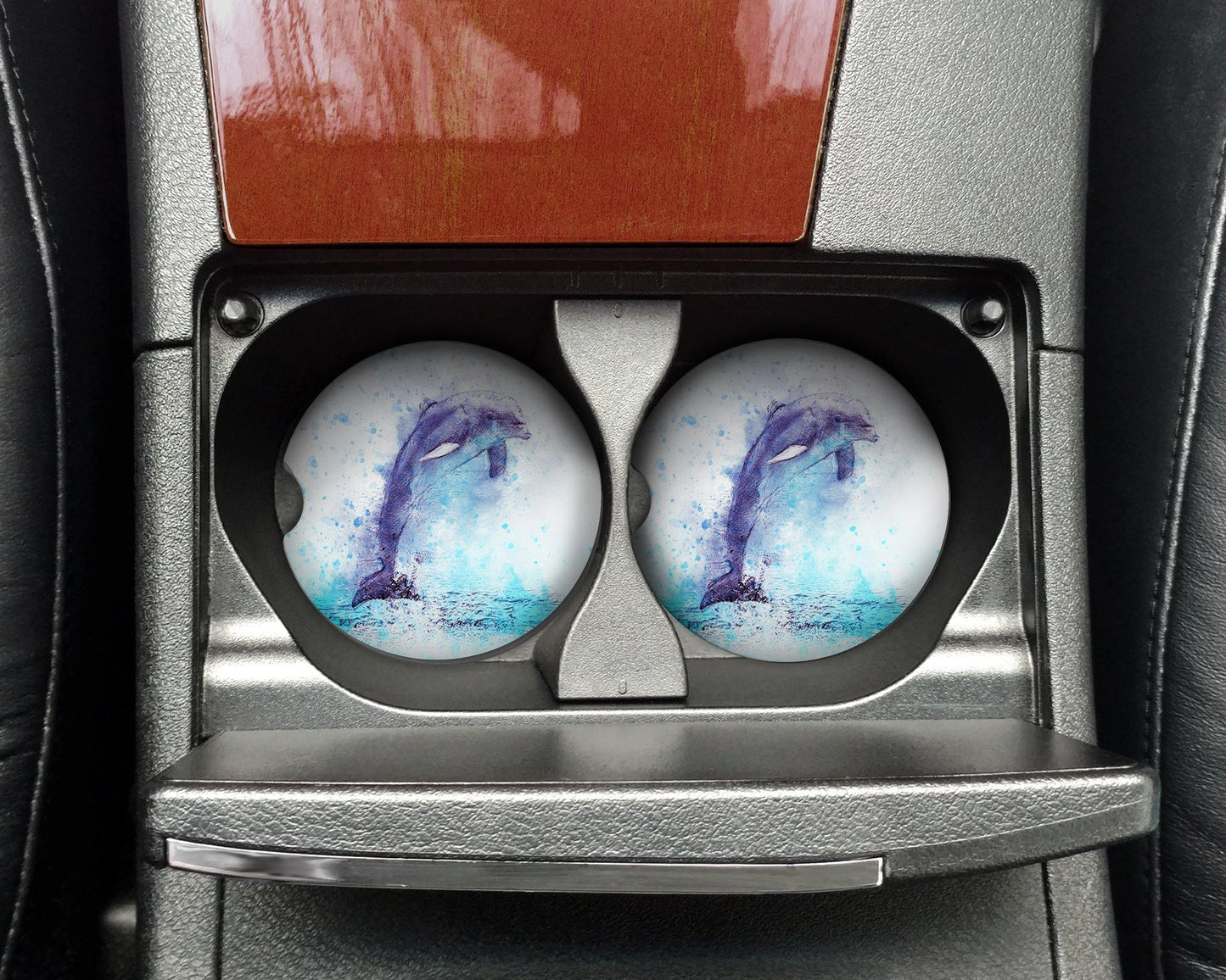 Dolphin Steel Tumbler with Free Matching Sandstone Car Coasters - Schoppix Gifts