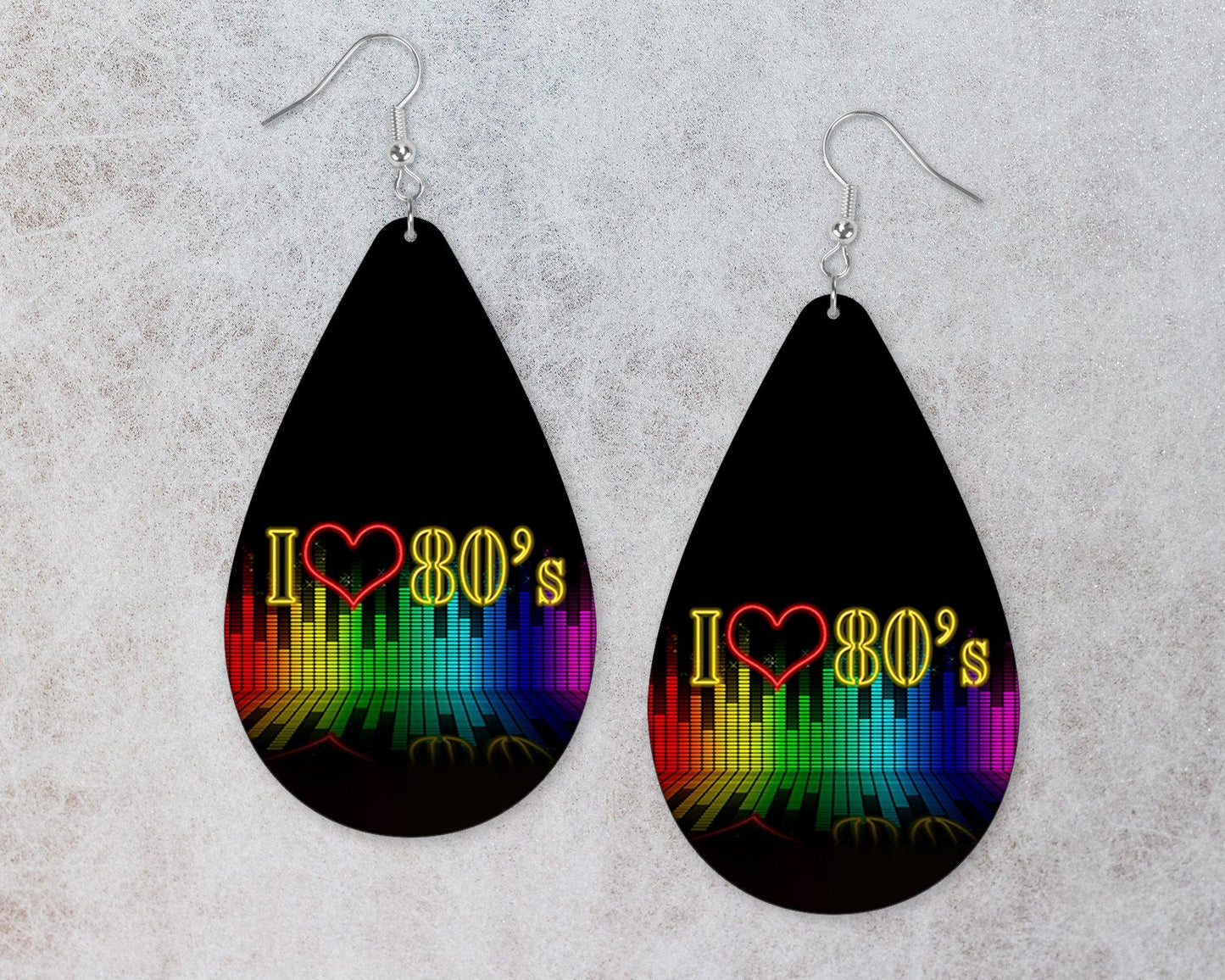 I Love the 80s Teardrop Earrings - Schoppix Gifts
