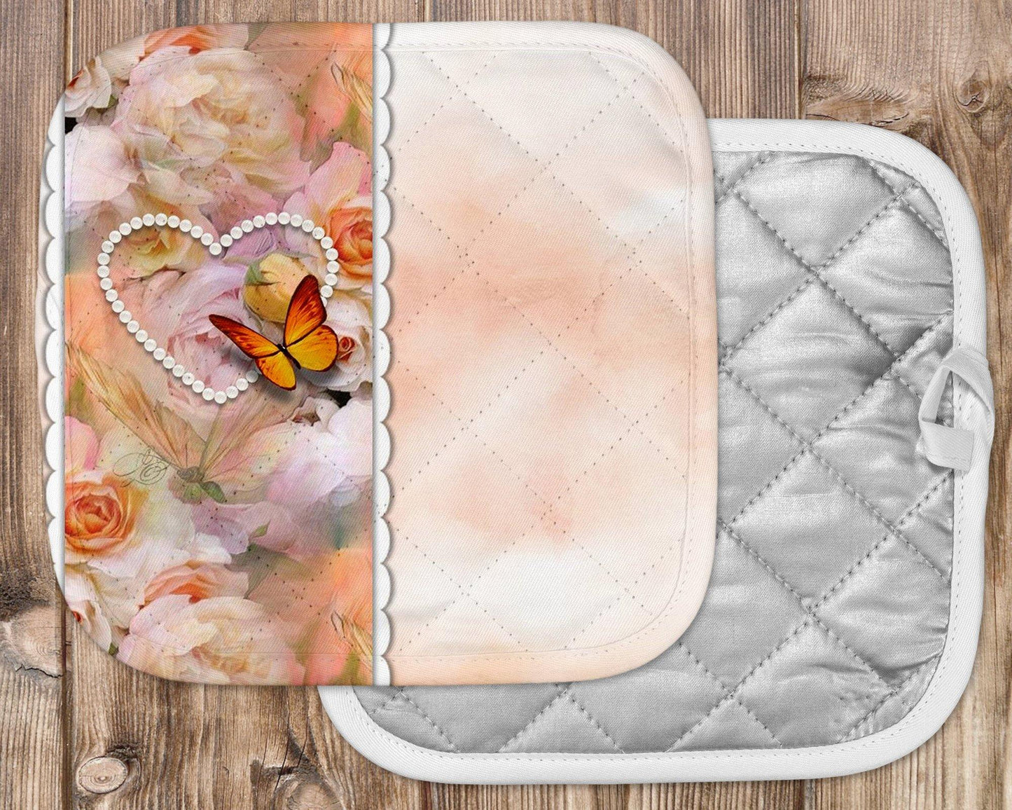 Butterfly and Pearls Ribbon Potholder - Schoppix Gifts