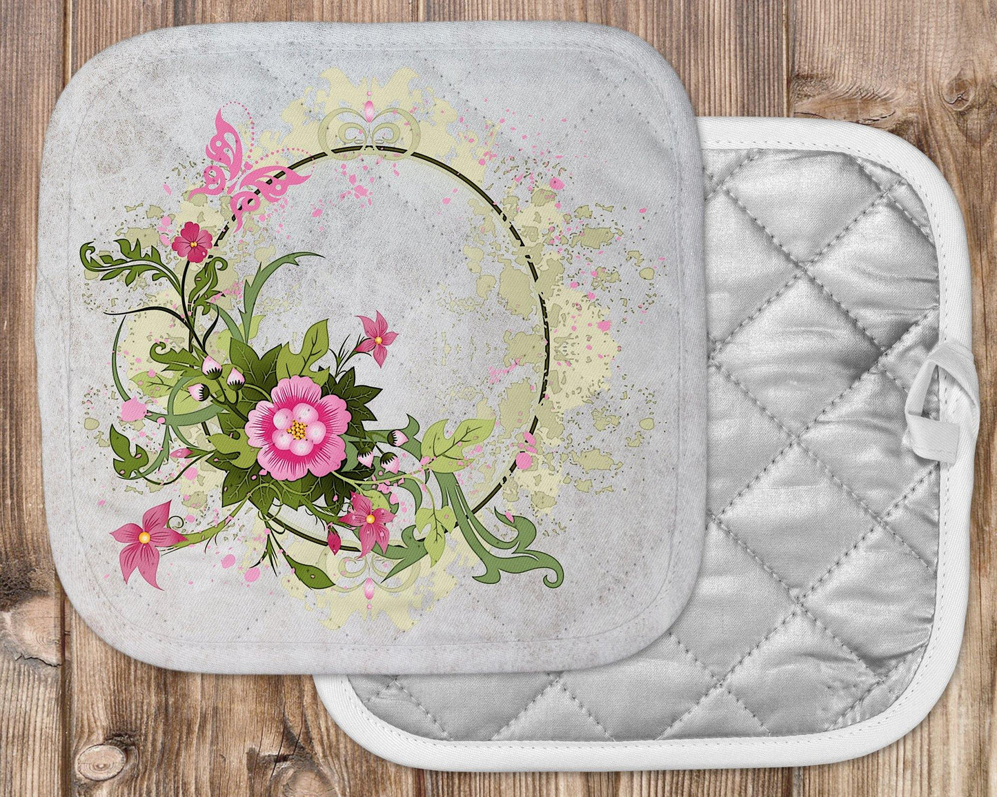 Butterfly Flower Wreath Potholder - Schoppix Gifts