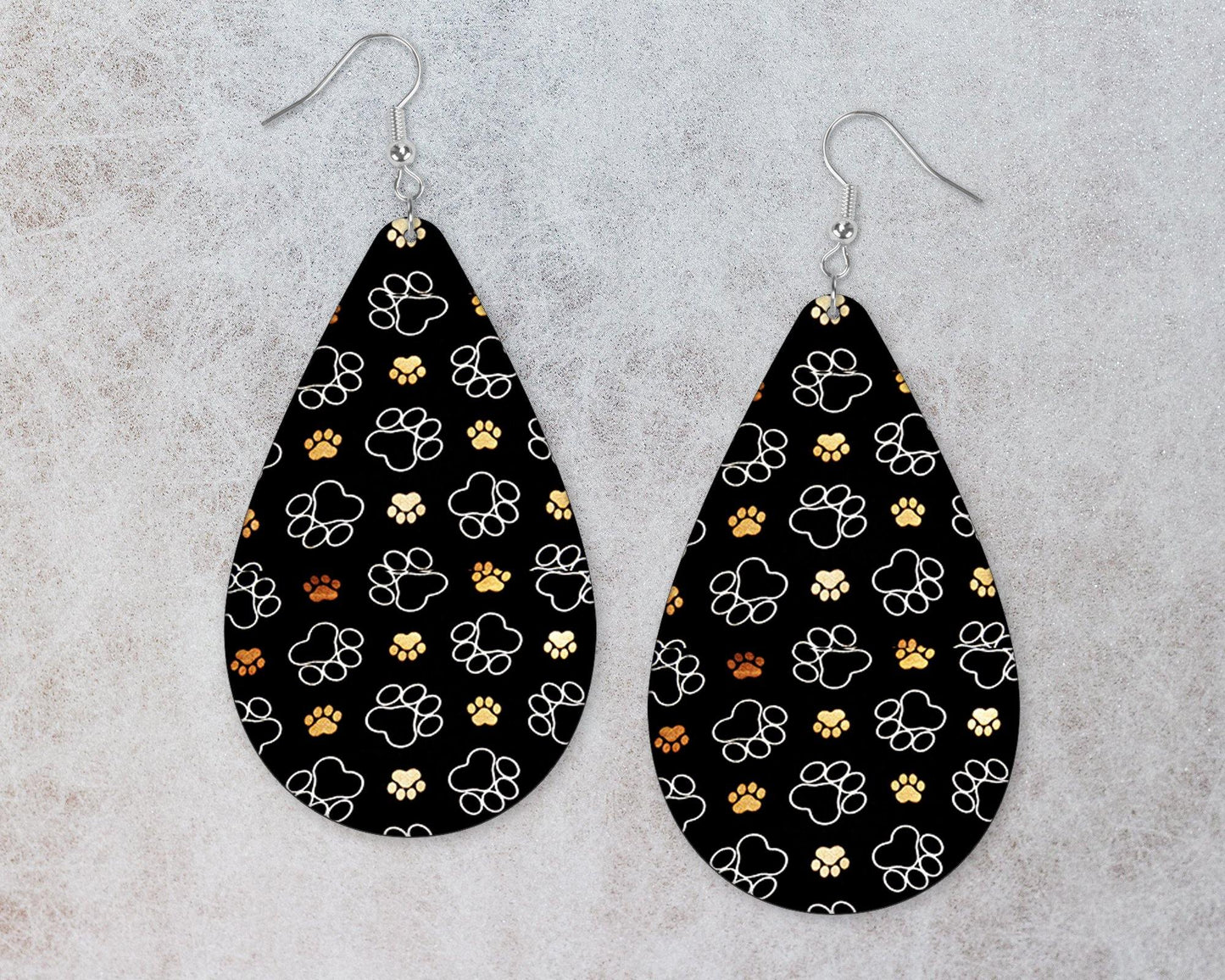 Paw Prints Teardrop Earrings - Schoppix Gifts