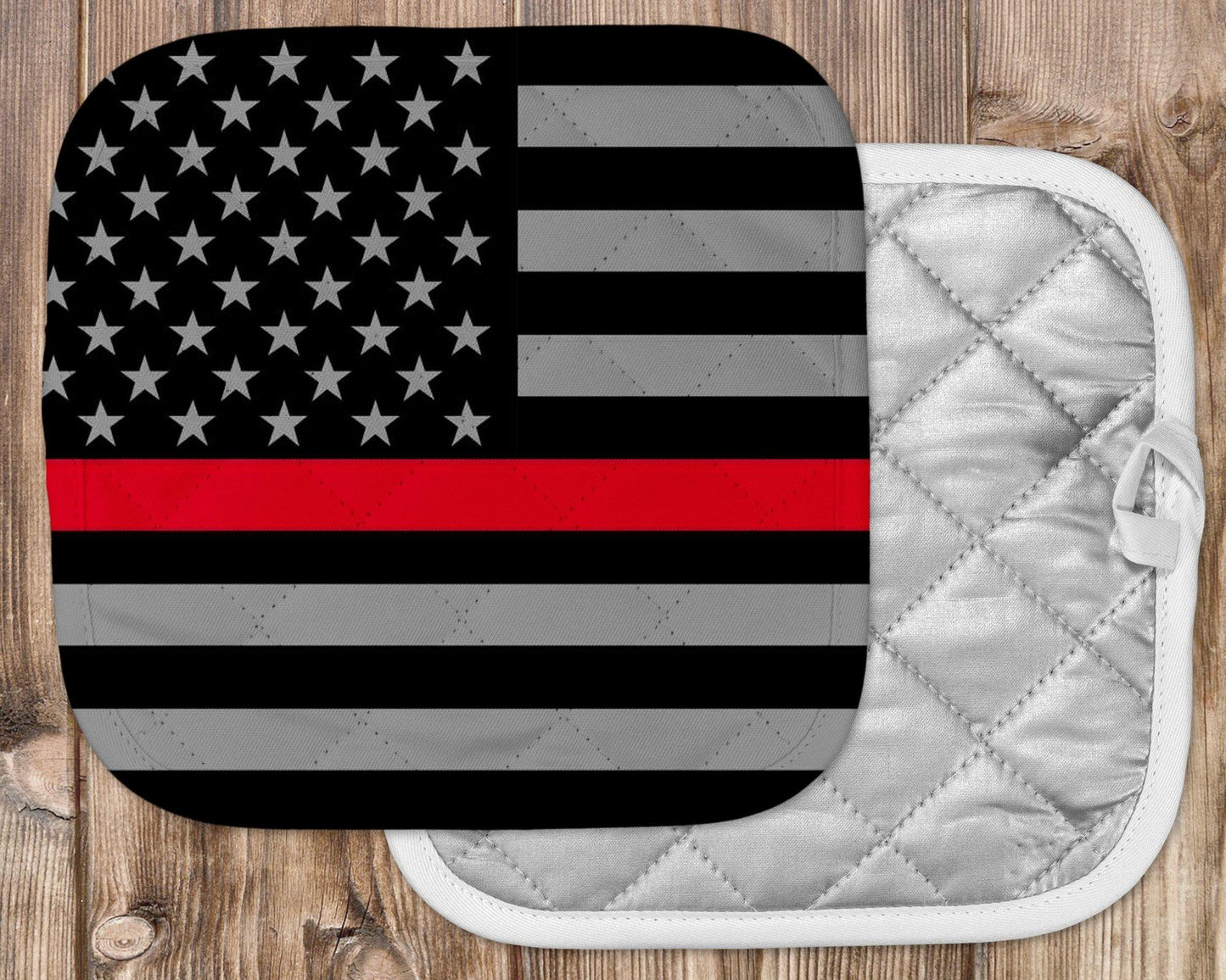 Thin Red Line Flag Potholder - Schoppix Gifts