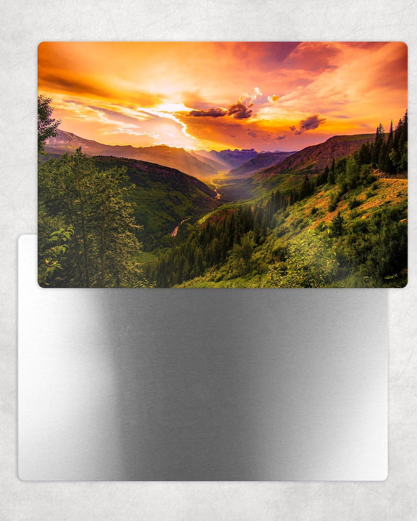 Mountain Sunset Metal Photo Panel - 8x12 or 12x18 - Schoppix Gifts