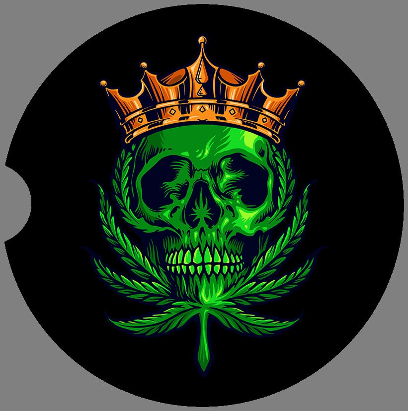 Cool Cannabis Art Sandstone Car Coasters - 1 Pair - 8 Designs to chose from - Schoppix Gifts