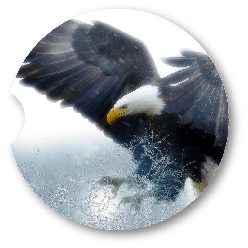 Bald Eagle Car Coasters-Set of 2 - - Schoppix Gifts