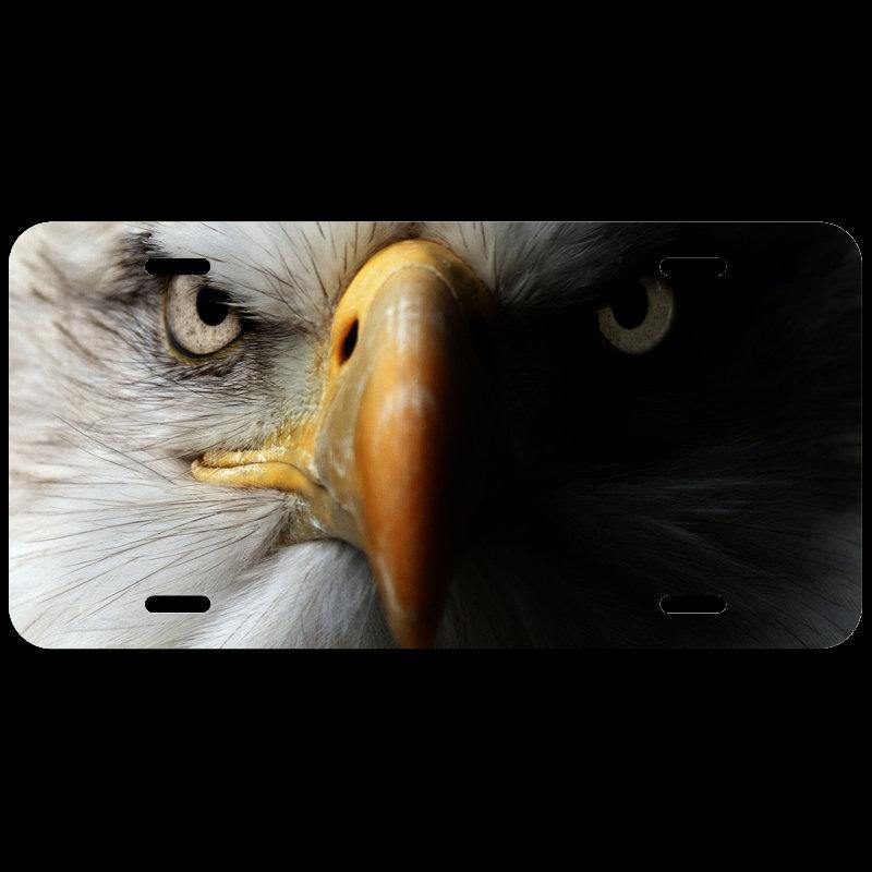 Bald Eagle Face Aluminum License Plate - Schoppix Gifts