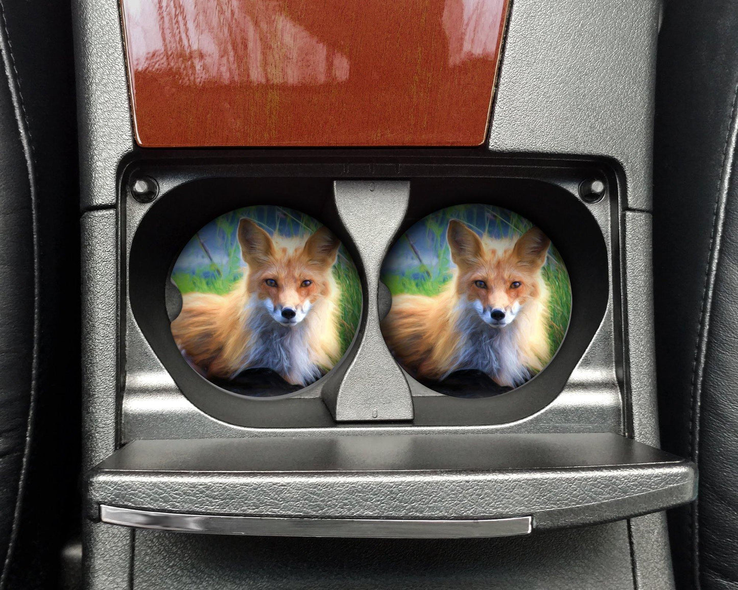 Wild Fox Car Coasters /set of 2 - Schoppix Gifts