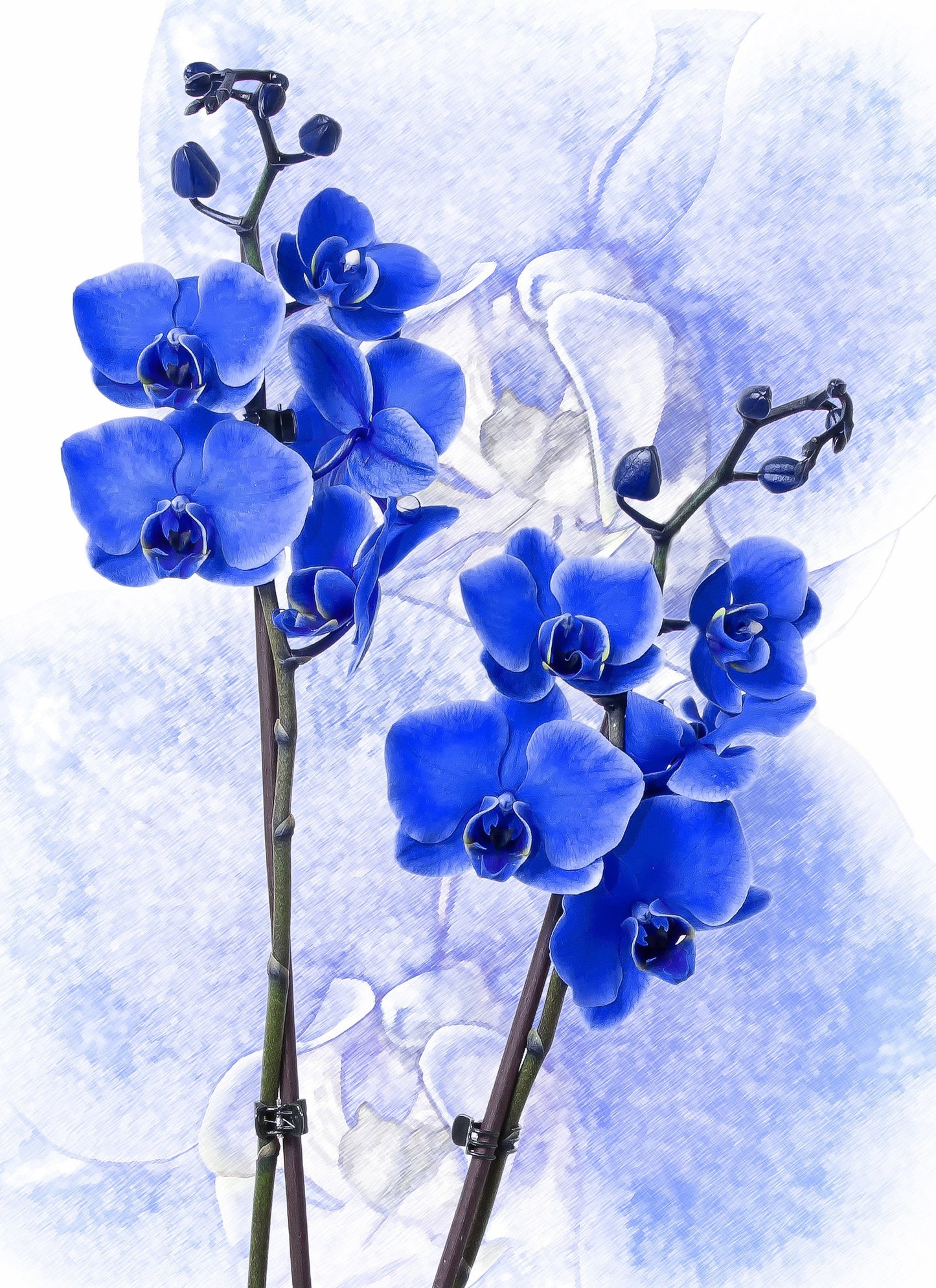 Watercolor Style Blue Flowers Glass Cutting Board - Schoppix Gifts