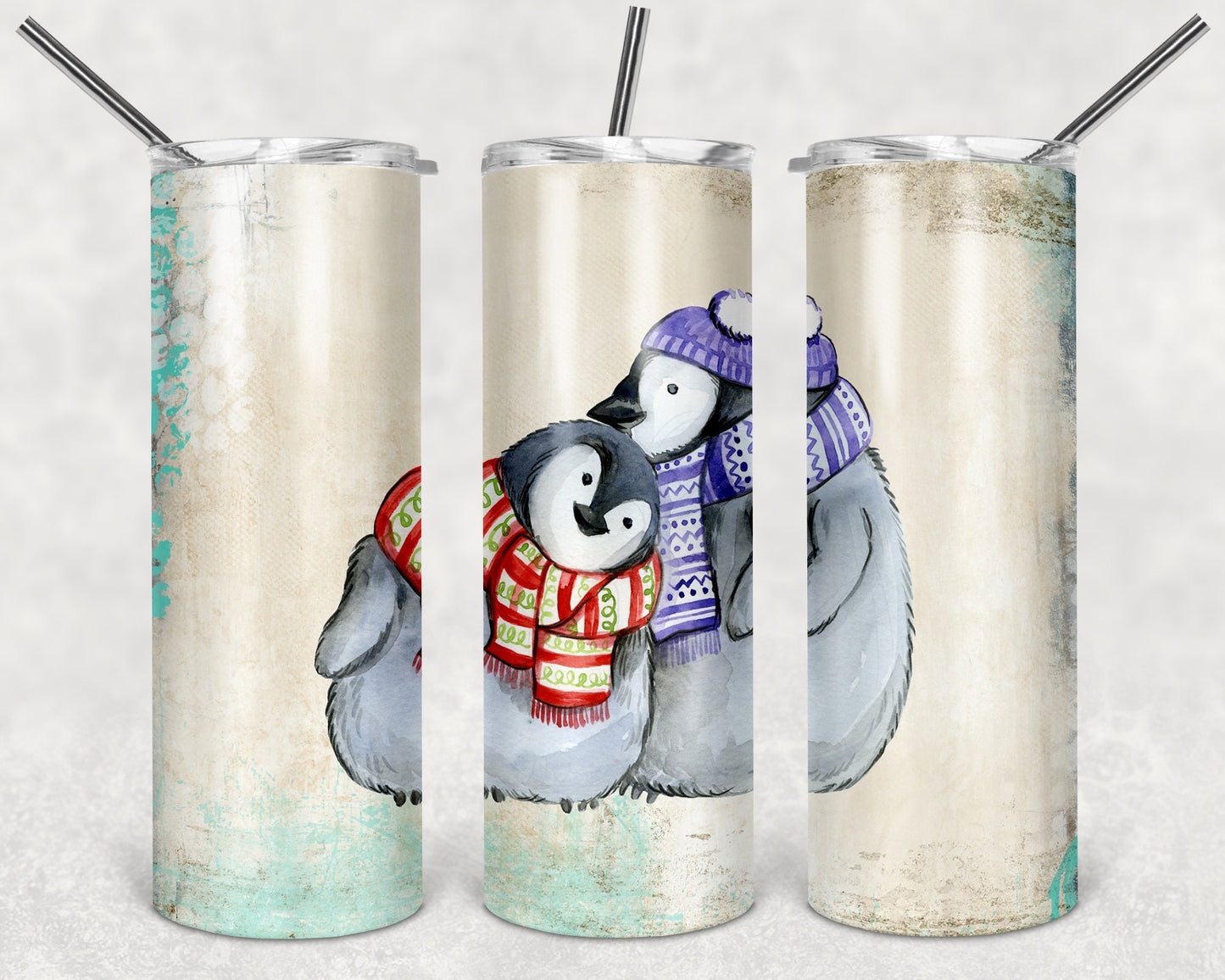 Cute Animals Holiday Tumbler Set- 20oz Skinny Tumbler - Stainless Steels