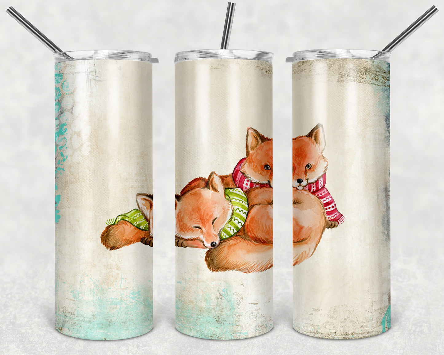 Cute Animals Holiday Tumbler Set- 20oz Skinny Tumbler - Stainless Steels