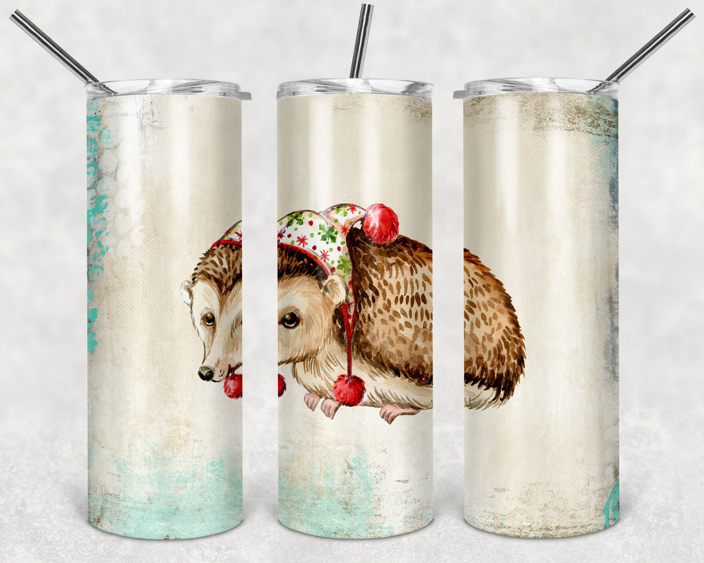 Cute Animals Holiday Tumbler Set- 20oz Skinny Tumbler - Stainless Steels