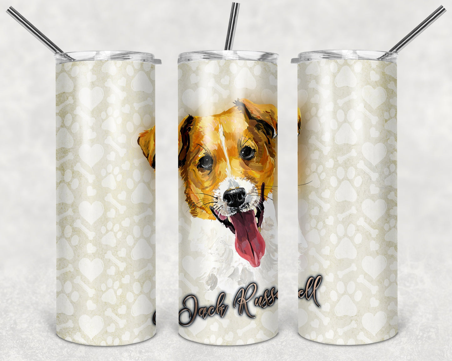 Jack Russell Terrier Art 20oz Skinny Tumbler - Stainless Steel