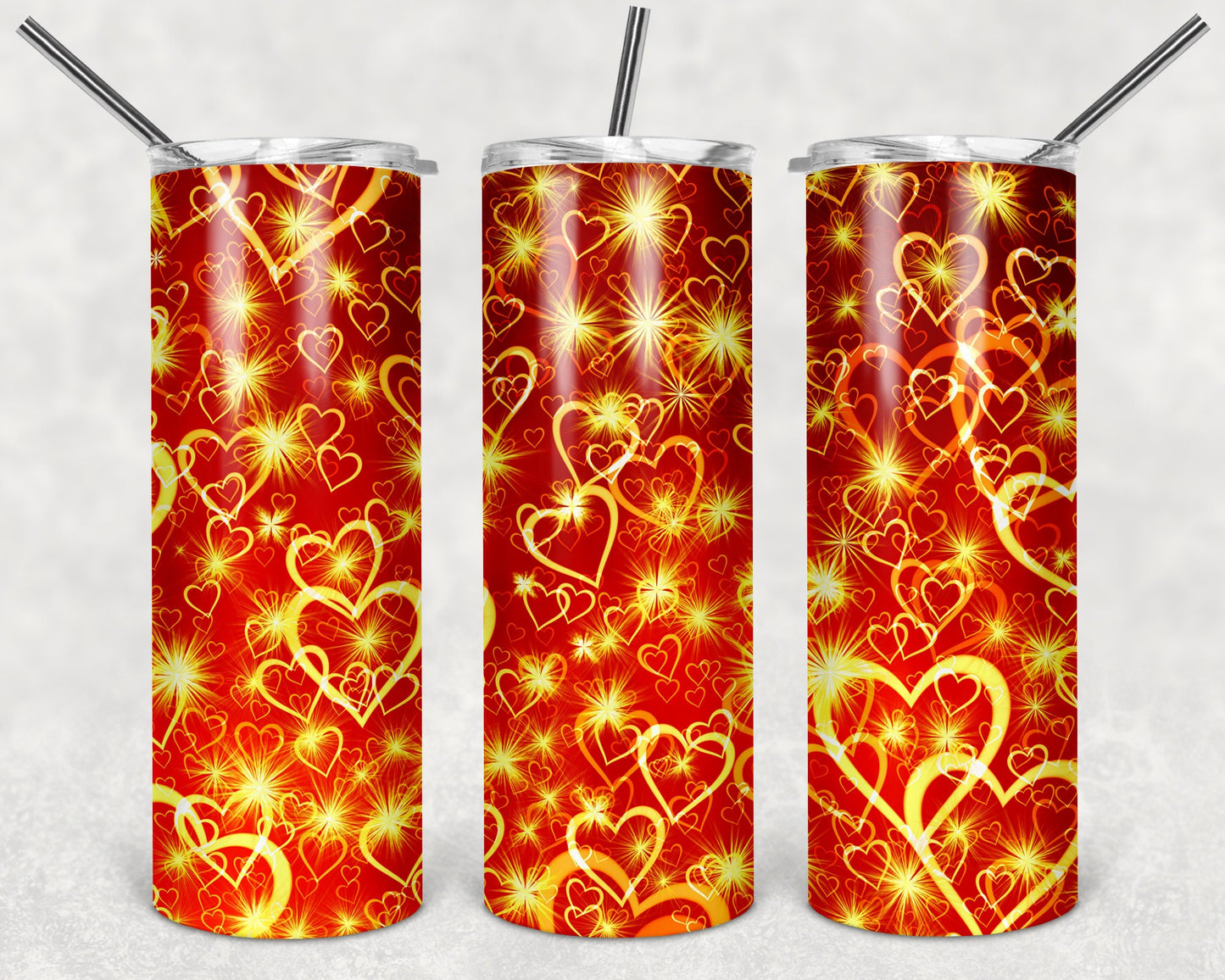 Sparkle Hearts Art 20oz Skinny Tumbler - Stainless Steel