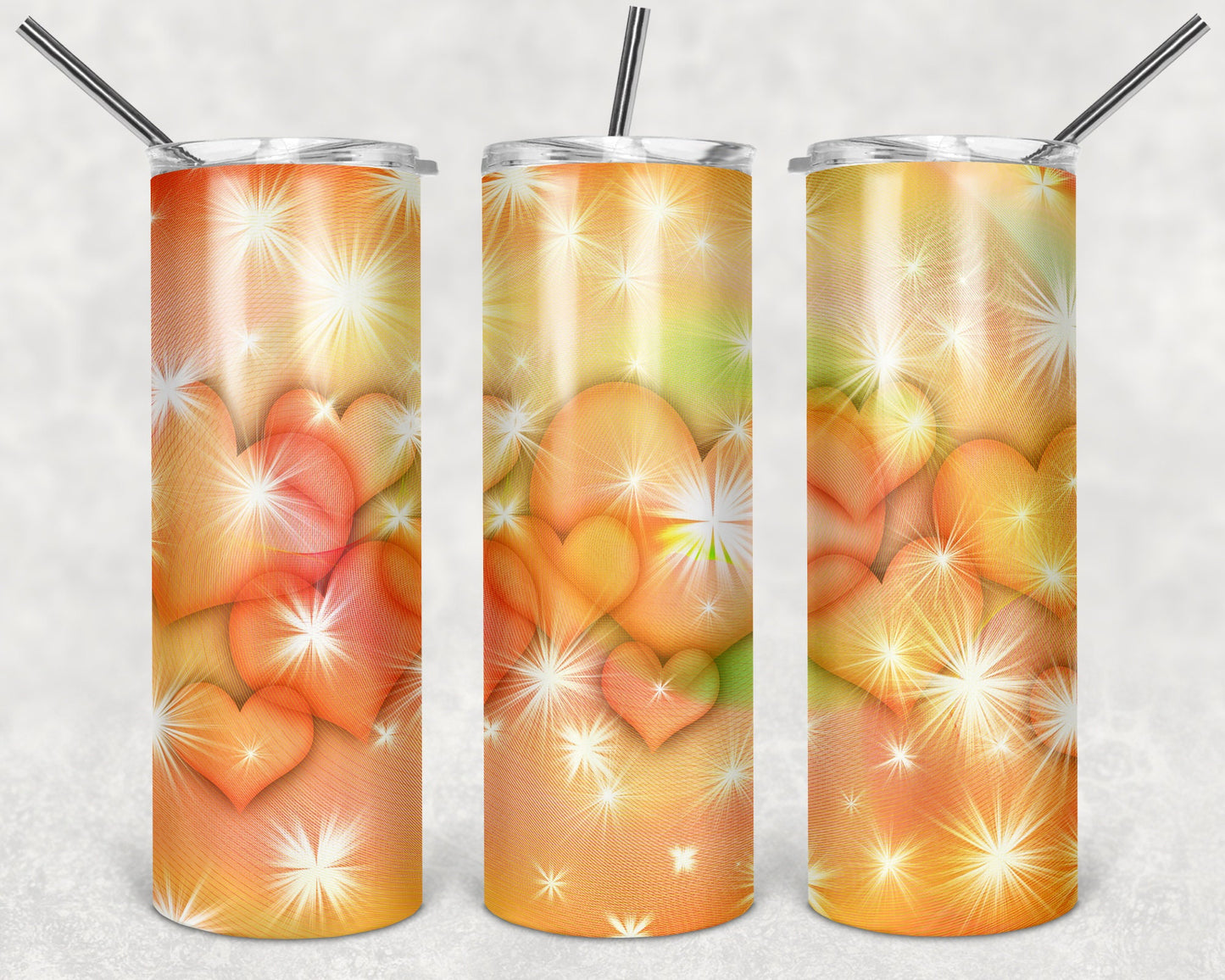 Sparkle Hearts Art 20oz Skinny Tumbler - Stainless Steel