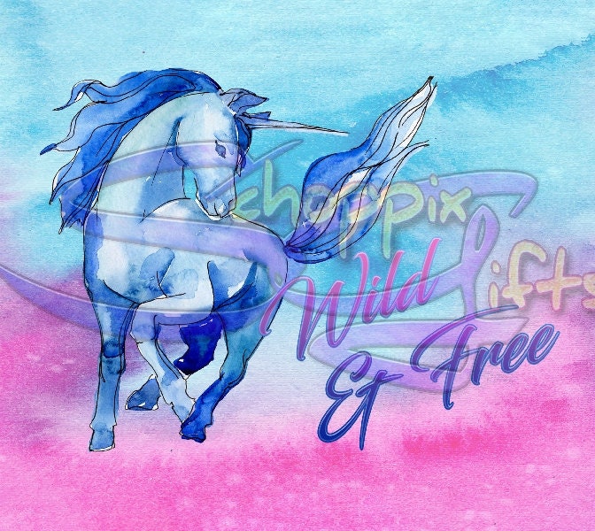 Unicorn Wild & Free Art 20oz Skinny Tumbler - Stainless Steel
