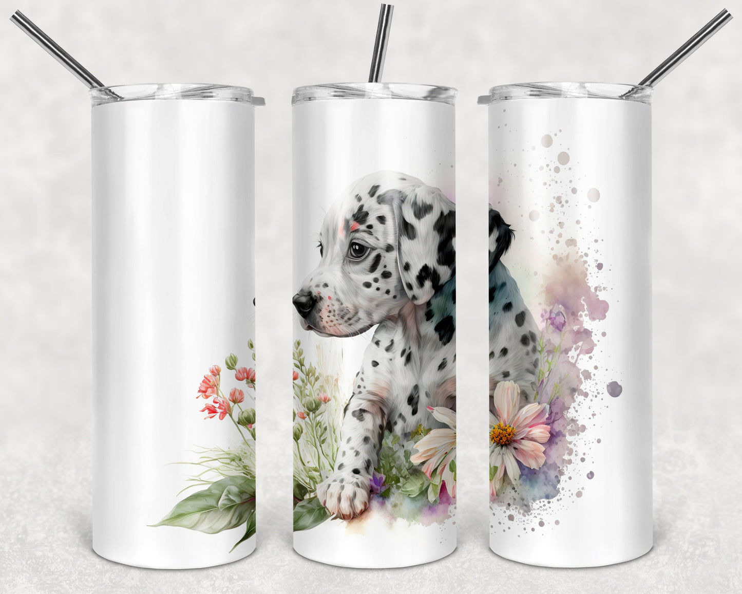 Dalmatian Puppy Art 20oz Skinny Tumbler - Stainless Steel
