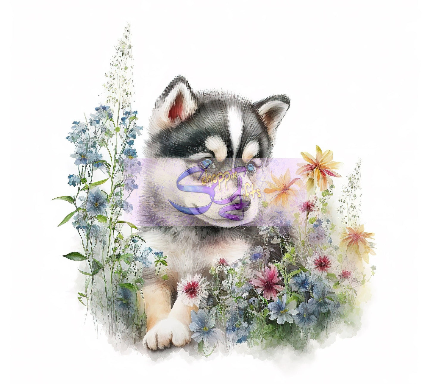 Husky Puppy Art 20oz Skinny Tumbler - Stainless Steel