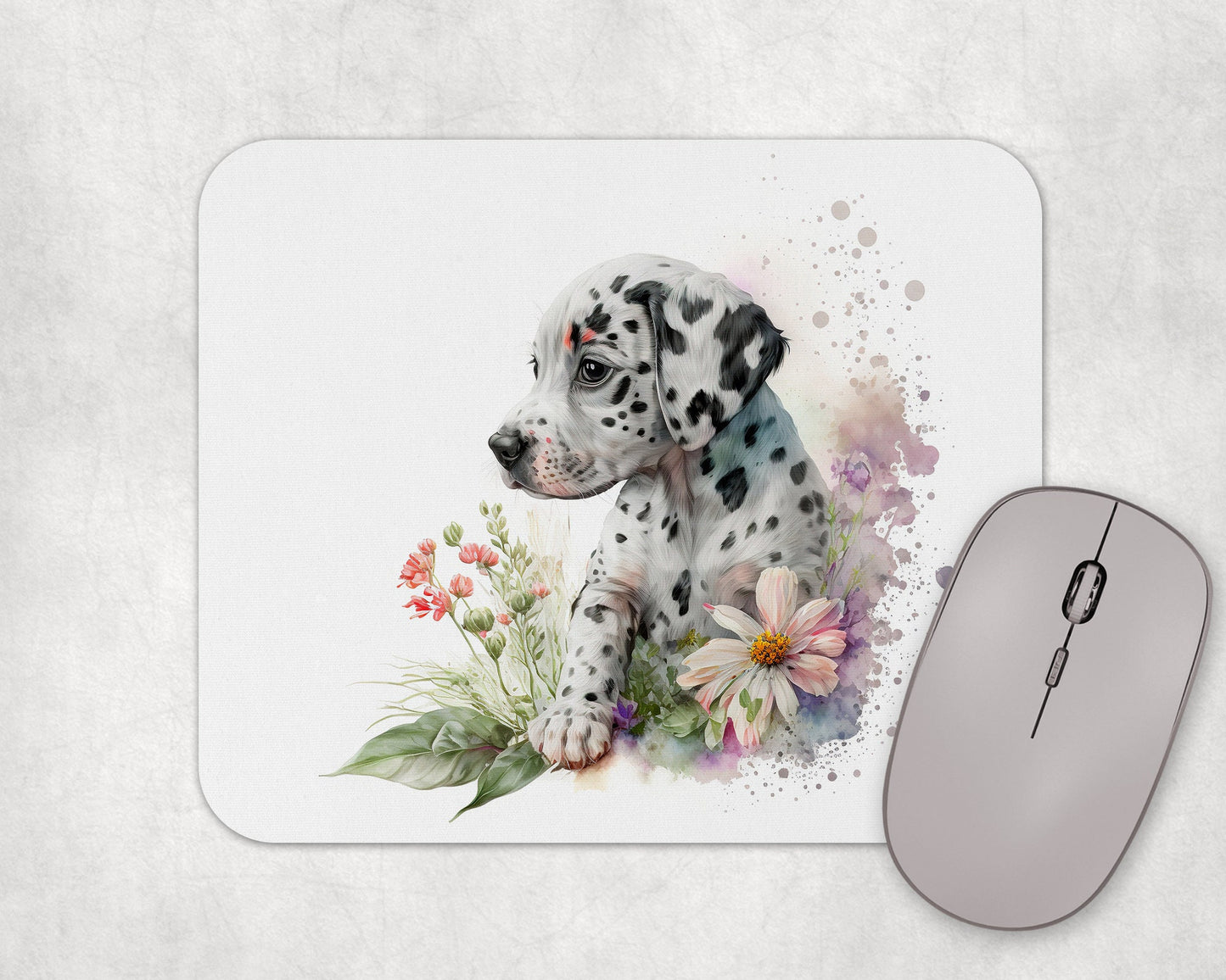 Dalmatian Puppy Art Rubber Mousepad
