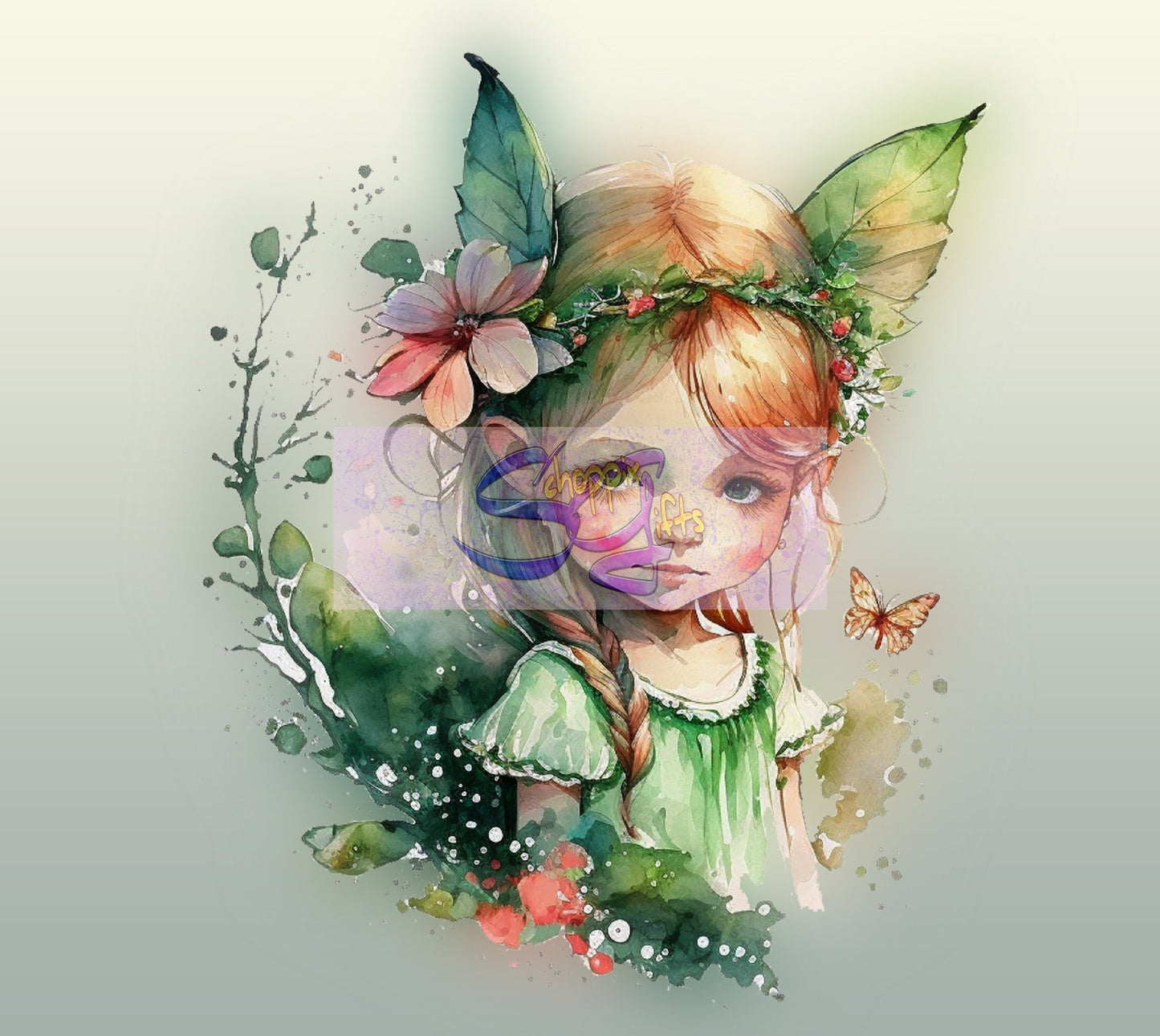 Cute Watercolor Fairy Portrait Art 20oz Skinny Tumbler - Stainless Steel