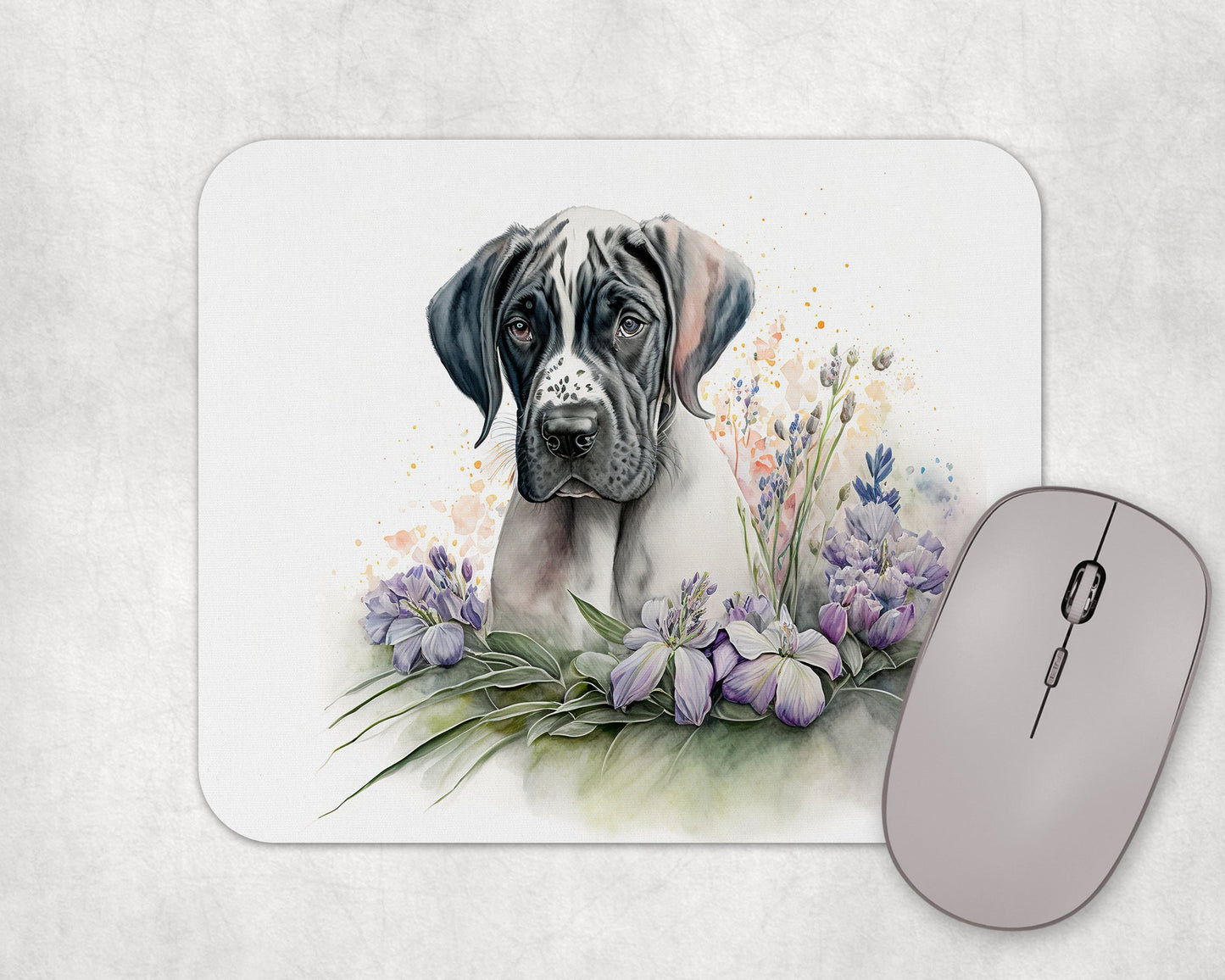Great Dane Puppy Art Rubber Mousepad