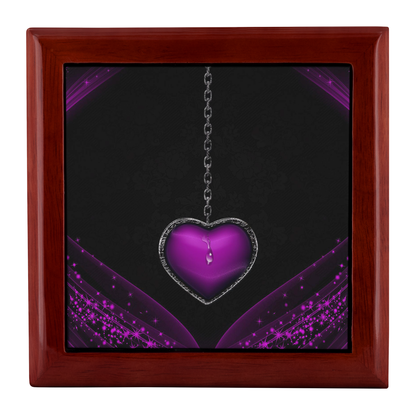 Purple Heart Locket Jewelry Box - Schoppix Gifts