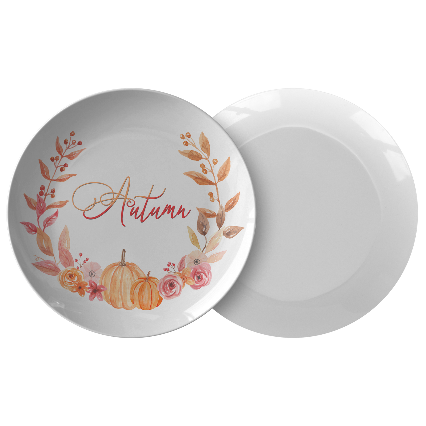 Autumn Leaves and Pumpkins Decorative Plate