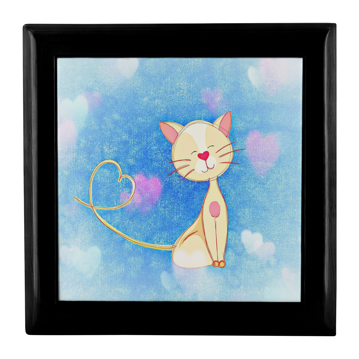 Cute Cat Illustration Jewelry Box - Schoppix Gifts