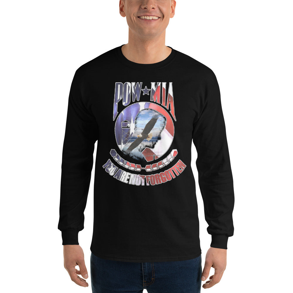 Men's POW/MIA Red, White & Blue Long Sleeve Tee