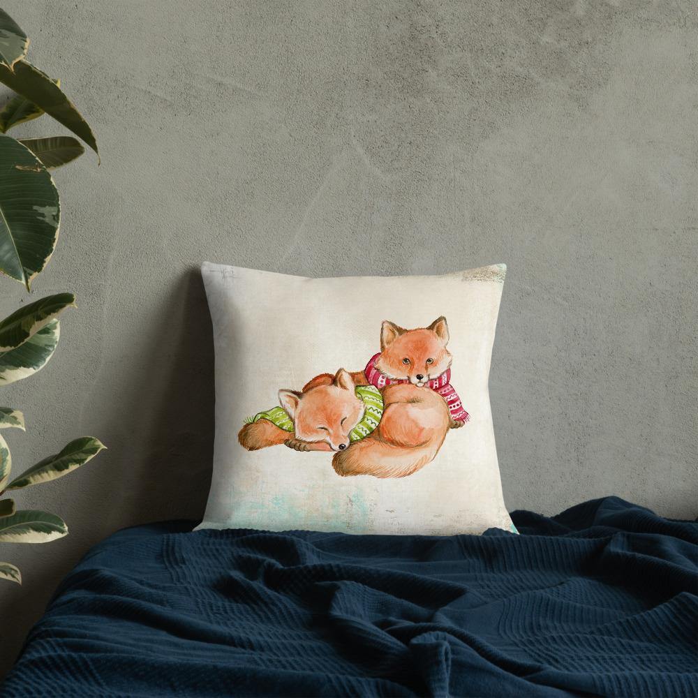 Cute Foxes Throw Pillow - Schoppix Gifts