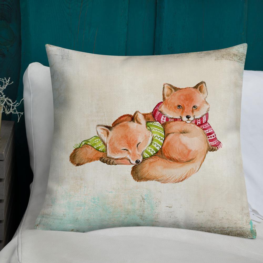 Cute Foxes Throw Pillow - Schoppix Gifts