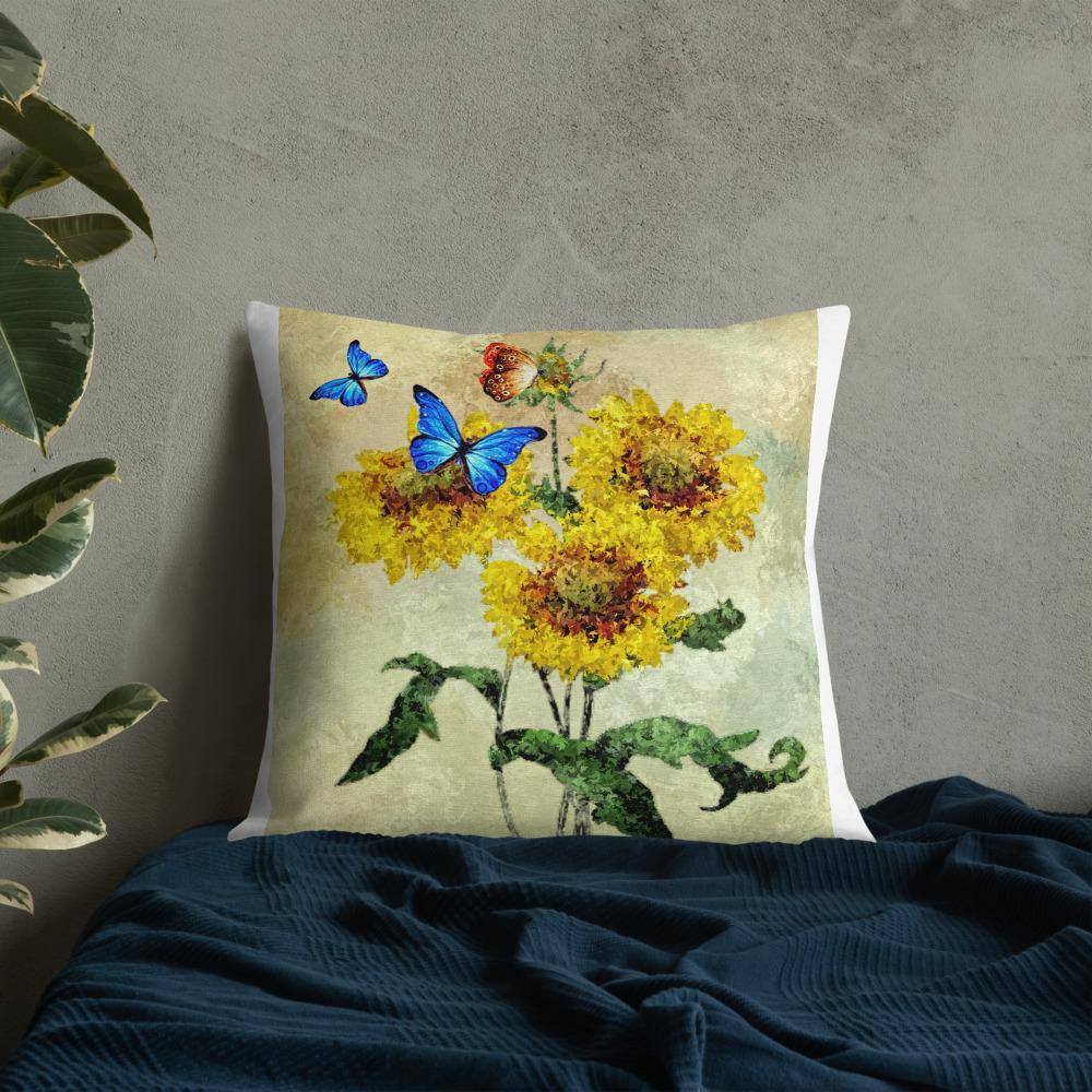 Butterflies and Sunflowers Throw Pillow - Schoppix Gifts