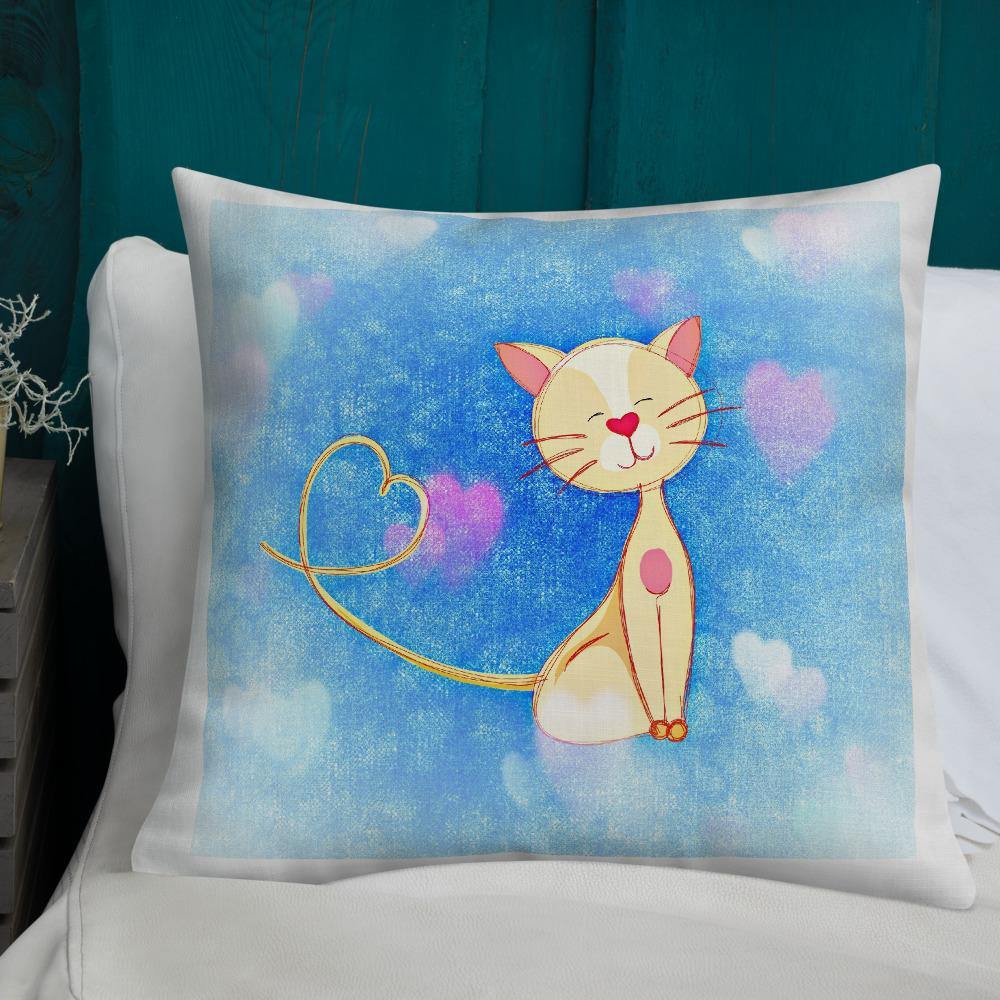Cute Illustrated Cat Throw Pillow - Schoppix Gifts
