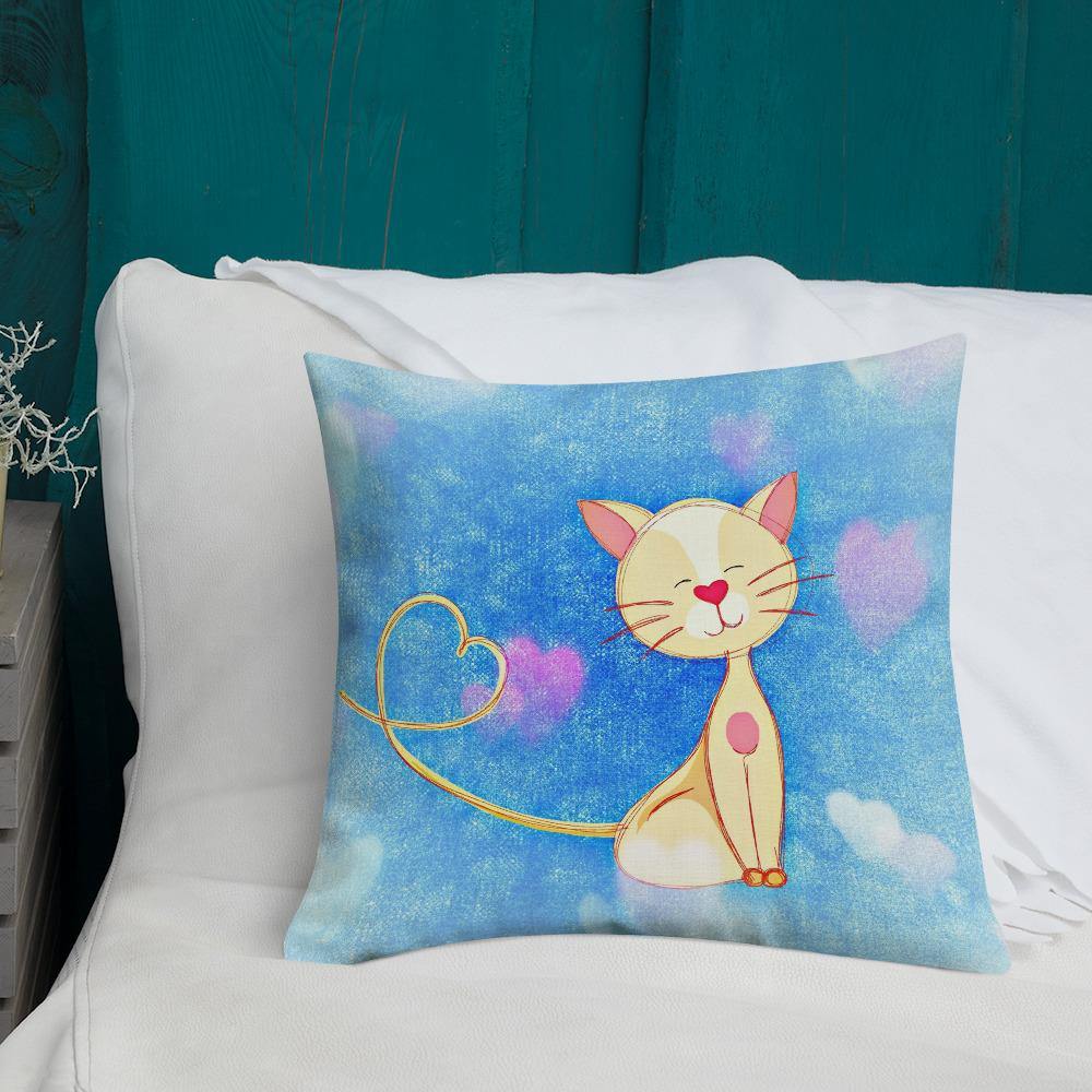 Cute Illustrated Cat Throw Pillow - Schoppix Gifts