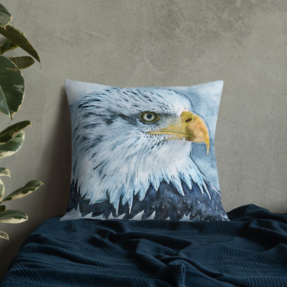 Grunge Bald Eagle Throw Pillow - Schoppix Gifts