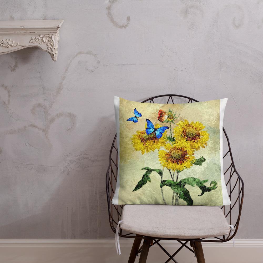 Butterflies and Sunflowers Throw Pillow - Schoppix Gifts