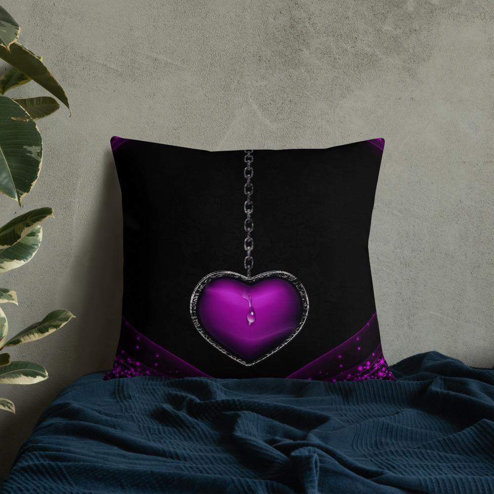 Purple Heart Locket Throw Pillow - Schoppix Gifts