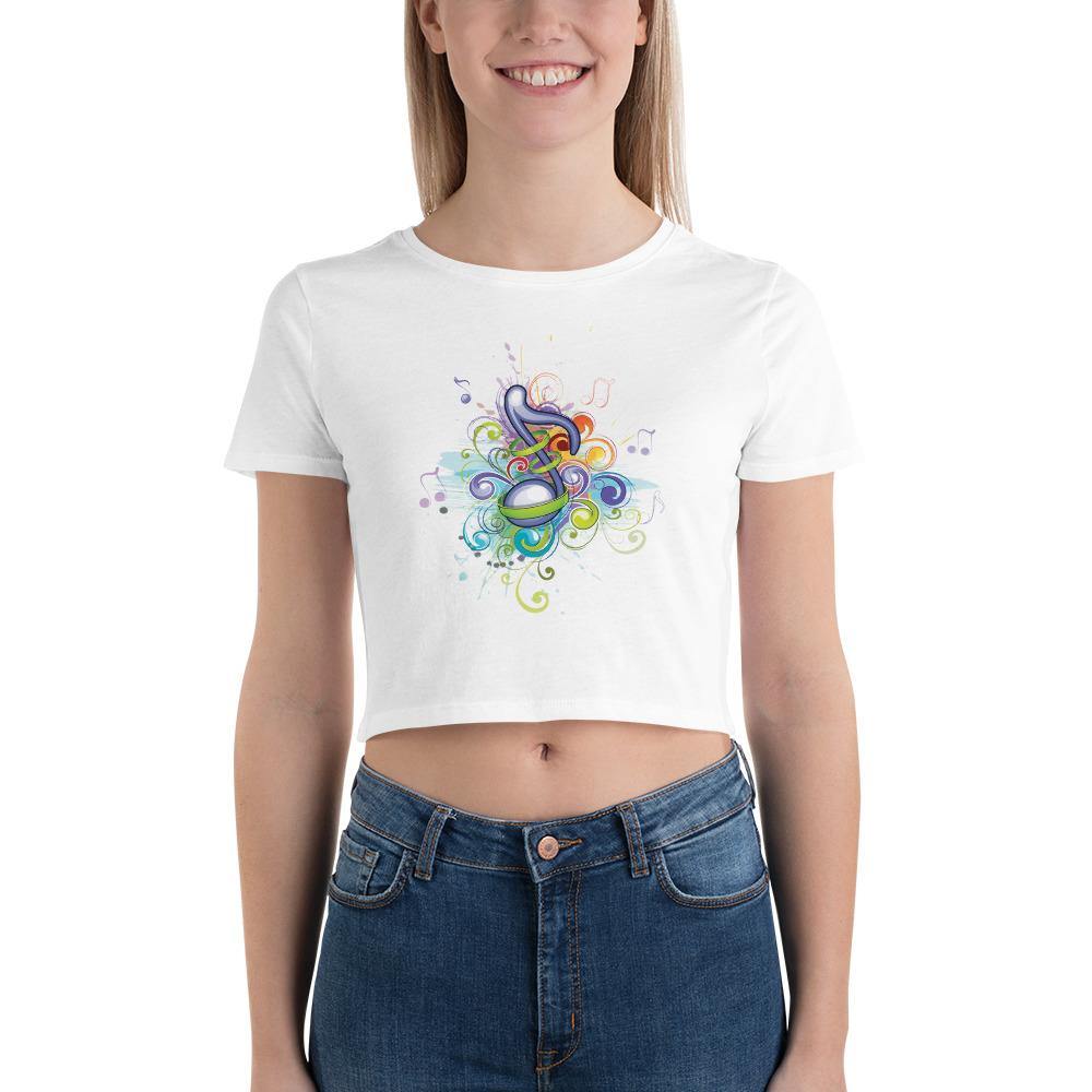 Music Note Women’s Crop Tee - Schoppix Gifts