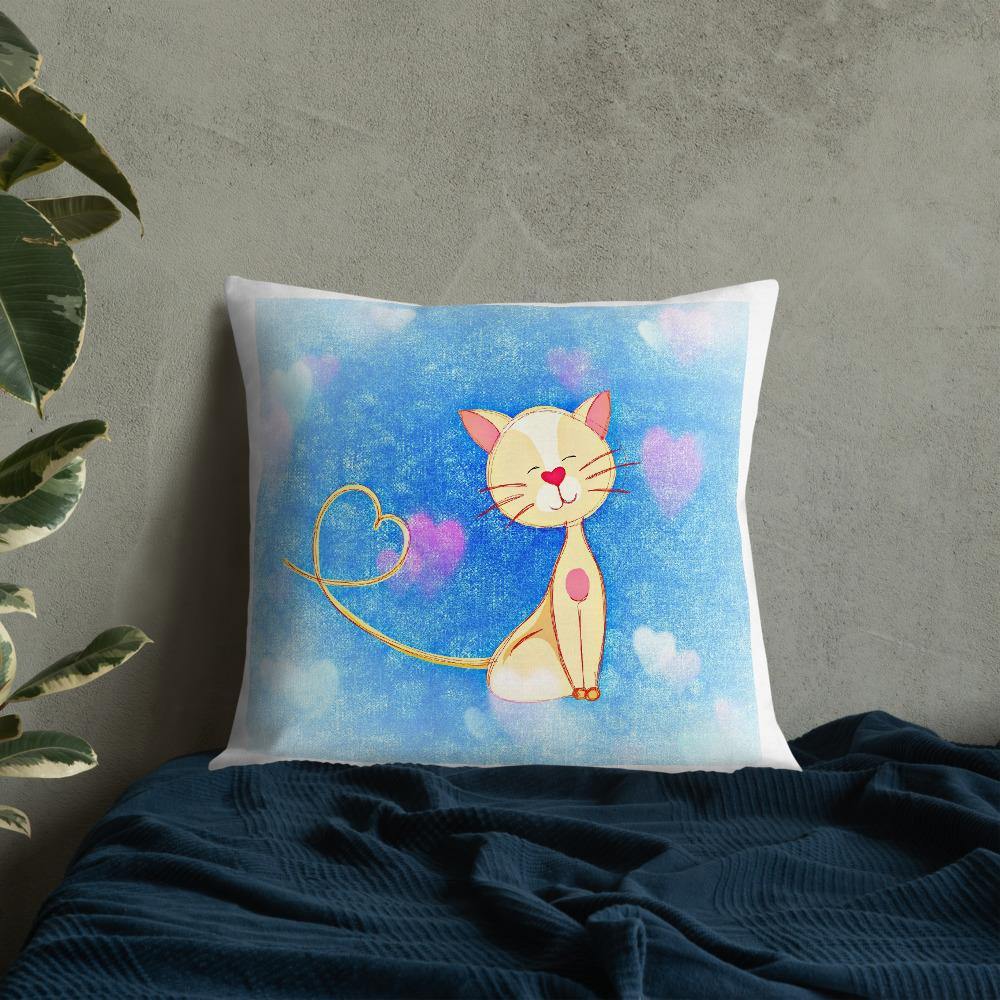 Cute Illustrated Cat Throw Pillow - Schoppix Gifts