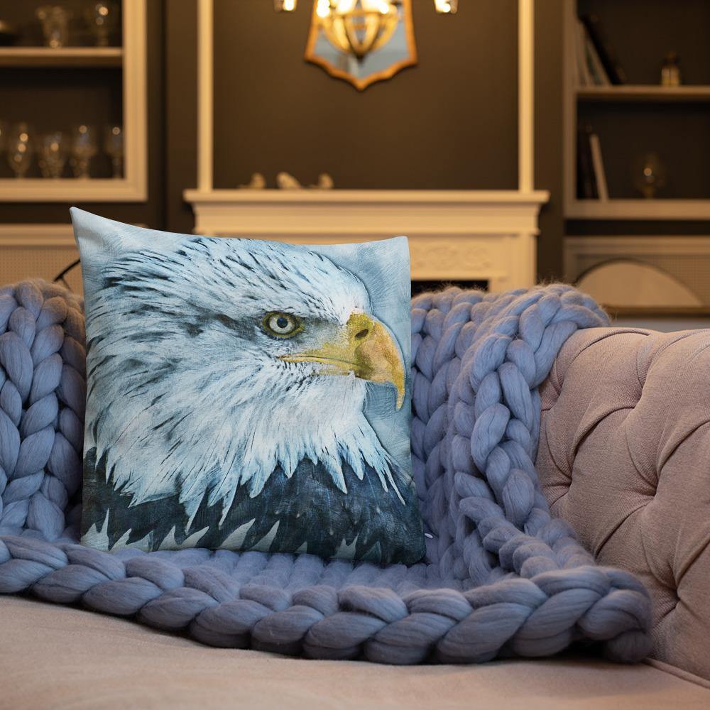 Grunge Bald Eagle Throw Pillow - Schoppix Gifts