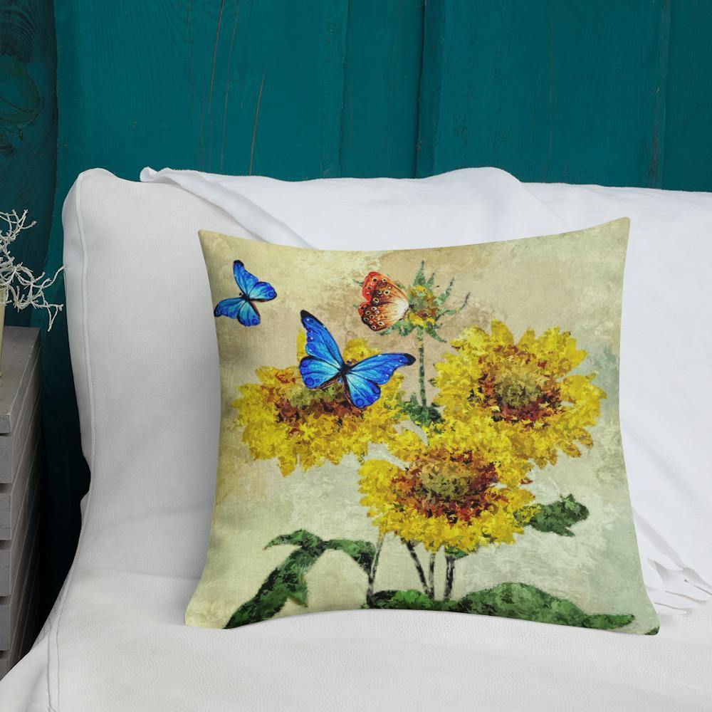Butterflies and Sunflowers Throw Pillow - Schoppix Gifts
