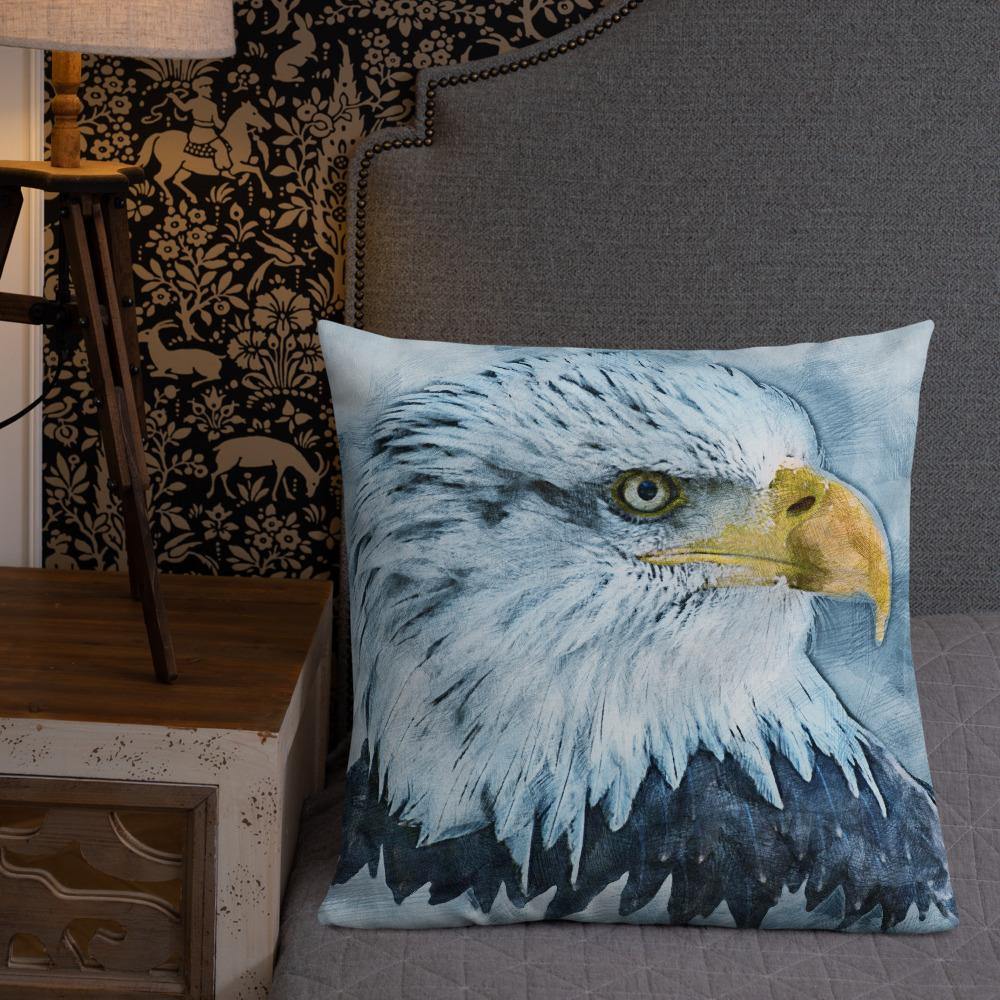 Grunge Bald Eagle Throw Pillow - Schoppix Gifts